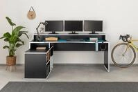 FORTE Gamingtisch "Tezaur" mit RGB-Beleuchtung, Breite 200 cm, Eckschreibtisch