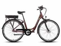 E-Bike SAXONETTE "Advanced Plus" E-Bikes Gr. 45 cm, 28 Zoll (71,12 cm), rot (bordeau