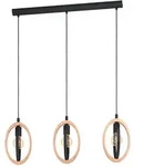 EGLO H&auml;ngeleuchte "BASILDON Pendellampe, E27, Stahl, Holz, Vintage, Esstischlampe,