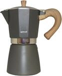 gnali & zani Espressokocher "Venezia" Aluminium mit Softtouch-Griff in Holzoptik,