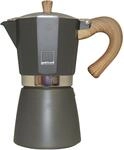 gnali & zani Espressokocher "Venezia" Aluminium mit Softtouch-Griff in Holzoptik,