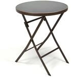 VCM Gartentisch "Bistro Tisch mit Glasplatte, klappbar"