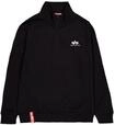 Sweater ALPHA INDUSTRIES "Half Zip Sweatshirt SL", Herren, Gr. S, schwarz,