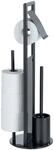 WENKO WC-Garnitur "Ravina" aus Edelstahl Sicherheitsglas Stand WC-Garnitur,