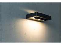 LED Wandleuchte HEITRONIC "Cordoba" Lampen Gr. Höhe: 3,5 cm, grau (anthrazit) LED