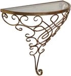 Wandregaltisch, gold (antik goldfarben), B:40cm H:40cm T:20cm, HOFMANN LIVING AND