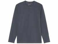 Langarmshirt MARC O'POLO "aus Organic Cotton" Gr. L, blau Herren Shirts Langarm