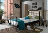 Vipack Einzelbett "New York, Bettgestell Metall, pulverbeschichtet, in zeitlosem