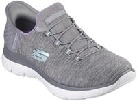 Slipper SKECHERS "SUMMITS DAZZLING HAZE", Damen, Gr. 35, grau (grau, meliert),