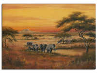 Artland Wandbild "Afrika Elefanten", Afrika, (1 St.), als Alubild, Outdoorbild,