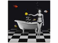 Wandbild ARTLAND "Ein Badezimmer für Fische" Bilder Gr. B/H: 50 cm x 50 cm,