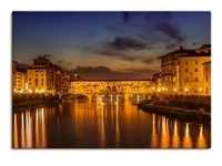 Wandbild ARTLAND "FLORENZ Ponte Vecchio am Abend" Bilder Gr. B/H: 100 cm x 70...