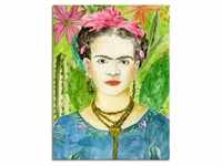 Wandbild ARTLAND "Frida Kahlo II" Bilder Gr. B/H: 90 cm x 120 cm, Leinwandbild...