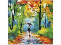 Artland Wandbild "Herbstlicher Spaziergang im Park", Vier Jahreszeiten Bilder,...