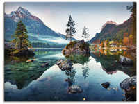 Artland Wandbild "Herbstszene des Hintersee vor Alpen", Seebilder, (1 St.), als