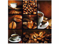 Glasbild ARTLAND "Kaffee Collage" Bilder Gr. B/H: 50 cm x 50 cm, Getränke, 1...