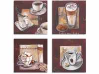 Artland Leinwandbild "Kaffee I, -II, -III, -IV", Getränke, (4 St.), 4er Set,