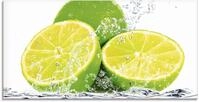 Artland Glasbild "Limette mit Spritzwasser" Lebensmittel 1 Stk. tlg. in verschiedenen