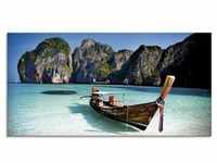Glasbild ARTLAND "Maya Bay, Koh Phi Leh, Thailand" Bilder Gr. B/H: 100 cm x 50...