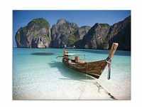 Glasbild ARTLAND "Maya Bay, Koh Phi Leh, Thailand" Bilder Gr. B/H: 80 cm x 60...