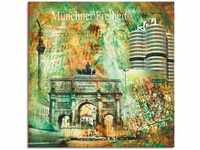 Wandbild ARTLAND "München Skyline Abstrakte Collage 03" Bilder Gr. B/H: 70 cm...
