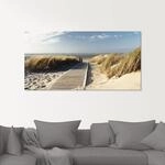 Artland Glasbild "Nordseestrand auf Langeoog - Steg" Strand 1 Stk. tlg. in