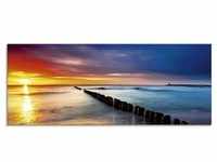 Glasbild ARTLAND "Ostsee mit schönem Sonnenaufgang" Bilder Gr. B/H: 125 cm x...