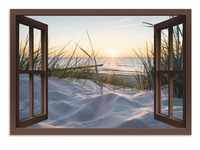 Wandbild ARTLAND "Ostseestrand durchs Fenster" Bilder Gr. B/H: 130 cm x 90 cm,
