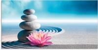 Artland Glasbild "Sand, Lilie und Spa-Steine in Zen-Garten" Zen 1 Stk. tlg. in