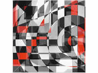 Artland Wandbild "Schwarz weiß trifft rot Version 1", Muster, (1 St.), als...