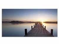Glasbild ARTLAND "Sonnenstrahlen - Sonnenuntergang" Bilder Gr. B/H: 100 cm x 50...