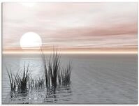 Artland Glasbild "Sonnenuntergang mit Schilf" Sonnenaufgang & -untergang 1 Stk. tlg.