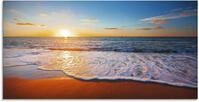 Artland Glasbild "Sonnenuntergang und das Meer" Strand 1 Stk. tlg. in...