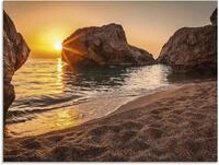 Artland Glasbild "Sonnenuntergang und Strand" Strand 1 Stk. tlg. in verschiedenen