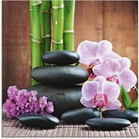 Artland Glasbild "Spa Konzept Zen Steinen Orchideen" Zen 1 Stk. tlg. in verschiedenen