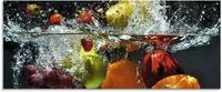 Artland Glasbild "Spritzendes Obst auf dem Wasser" Lebensmittel 1 Stk. tlg. in