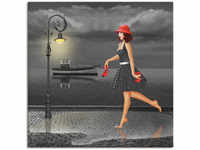 Artland Wandbild "Tanzen im Regen", Frau, (1 St.), als Leinwandbild, Poster in