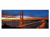 Glasbild ARTLAND "The Golden Gate Bridge am frühen Morgen" Bilder Gr. B/H: 125...