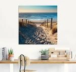 Artland Glasbild "Weg zum Nordseestrand Sonnenuntergang" Strand 1 Stk. tlg. in