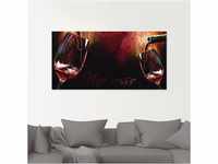 Glasbild ARTLAND "Wein - Rotwein" Bilder Gr. B/H: 100 cm x 50 cm, Getränke, 1...