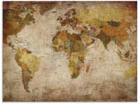 Artland Wandbild "Weltkarte", Landkarten, (1 St.), als Alubild, Outdoorbild,