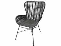 Sessel SIT "Sit&Chairs" Gr. B/H/T: 75 cm x 113 cm x 84 cm, schwarz Rattansessel