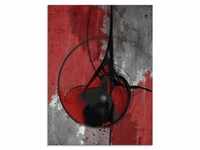 Glasbild ARTLAND "Abstrakt in rot und schwarz" Bilder Gr. B/H: 60 cm x 80 cm,
