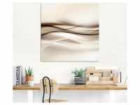 Glasbild ARTLAND "Braune abstrakte Welle" Bilder Gr. B/H: 125 cm x 50 cm,...