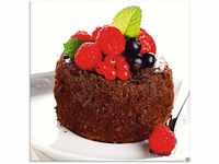 Artland Glasbild "Feiner Schokoladenkuchen mit Beeren", Süßspeisen, (1 St.),...