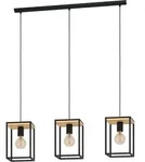 EGLO H&auml;ngeleuchte "LIBERTAD Pendellampe, Stahl und Holz, E27, IP20, Esstischlampe,