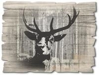 Artland Holzbild "Hirsch Collage" Wildtiere 1 Stk. tlg.