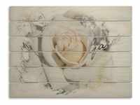 Holzbild ARTLAND "In Buchstaben - Rose" Bilder Gr. B/H/T: 80 cm x 60 cm x 2,4...