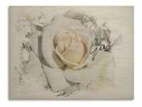 Holzbild ARTLAND "In Buchstaben - Rose" Bilder Gr. B/H/T: 80 cm x 60 cm x 1,2...