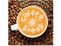 Glasbild ARTLAND "Kaffeepause" Bilder Gr. B/H: 50 cm x 50 cm, Getränke, 1 St.,...